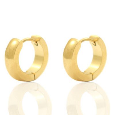 Roestvrij stalen (RVS) Stainless steel oorbellen creolen bol 13mm goud