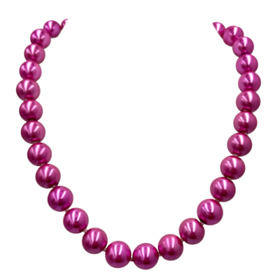Ketting Nine fuchsia roze glasparels