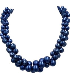 Ketting Teresa (Large) van glasparels donkerblauw