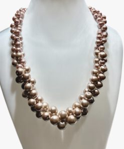 Ketting Teresa (Large) van glasparels champagne