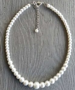 Ketting Grace van ivoor glasparels