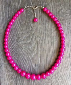 Ketting Grace van fuchsia glasparels