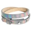 Leren armband Ava met zeeuwse knop in taupe