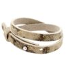Leren armband Ava met zeeuwse knop in taupe
