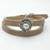 Leren Armband Ava met zeeuwse knop Taupe