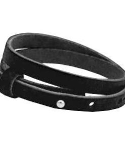 Zwarte Leren Armband Ava met zeeuwse knop