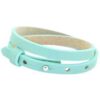 Aqua Leren Armband Ava met zeeuwse knop
