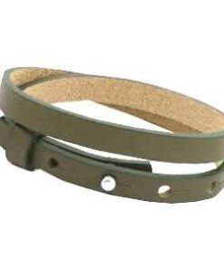 Leren armband Ava met zeeuwse knop in taupe