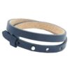 Blauwe Leren Armband Ava met zeeuwse knop