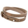 Leren armband Ava met zeeuwse knop in taupe