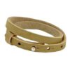 Leren armband Ava met zeeuwse knop in taupe