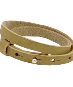 Leren armband Ava met zeeuwse knop in taupe