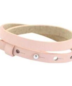 Leren armband Ava met zeeuwse knop in taupe