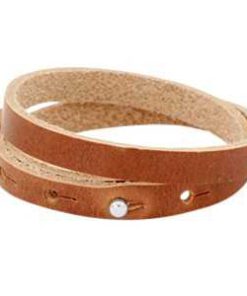Leren armband Ava met zeeuwse knop in taupe