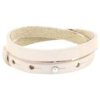 Leren armband Ava met zeeuwse knop in taupe