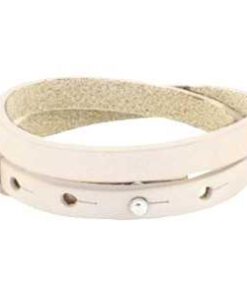 Leren armband Ava met zeeuwse knop in taupe