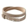 Leren armband Ava met zeeuwse knop in taupe