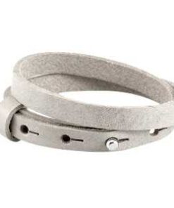Leren armband Ava met zeeuwse knop in taupe