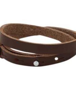 Leren armband Ava met zeeuwse knop in taupe