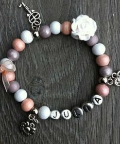 Armband Tessy met naam peach