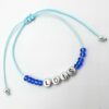 Stel zelf samen: Ibiza armband met naam aqua