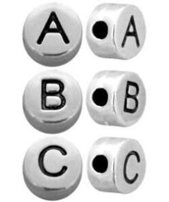 Letters zilver met zwart