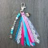 Sleutelhanger Sade met naam roze aqua