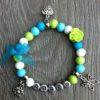 Armband Tessy met naam aqua lime