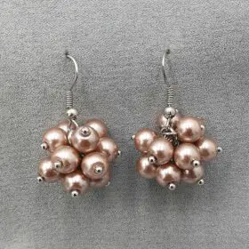 Oorbellen Elizabeth van champagne glasparels