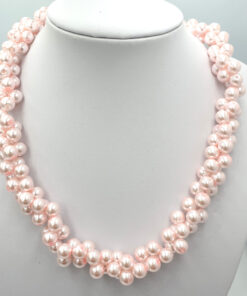 Ketting Aretha van roze glasparels