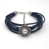 Leren armband Zeeuwse knop donkerblauw
