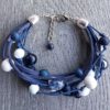 Armband Riley van blauw witte kralen