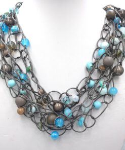 Ketting Jane bruin aqua