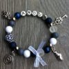 Armband Tessy met naam blauw wit grijs