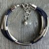 leren Armband Stella donkerblauw