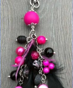 Sleutelhanger Layla fuchsia zwart