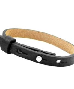 Kinder leren armband Ava enkel met zeeuwse knop