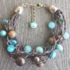 Armband Jane bruin aqua