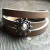 Leren armband Ava met zeeuwse knop 3 dubbel