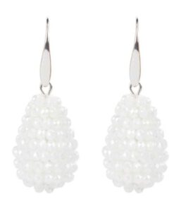 Kegel oorbellen Karen wit