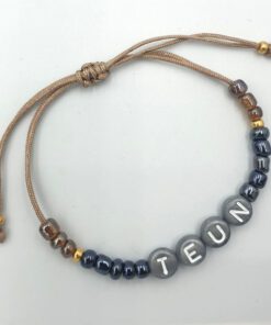Ibiza armband met naam beige teun