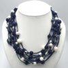 Ketting Riley van blauw witte kralen