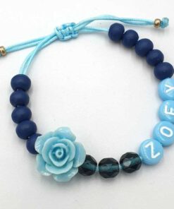 Ibiza armband Evi met naam aqua