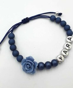 Ibiza armband Evi met naam blauw