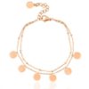 Roestvrij stalen (RVS) Stainless steel armbanden muntjes rose goud