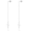 Roestvrij stalen (RVS) Stainless steel oorbellen cross zilver