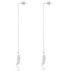Roestvrij stalen (RVS) Stainless steel oorbellen feather zilver