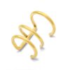 Roestvrij stalen (RVS) Stainless steel oorbellen ear cuff 3 layer goud