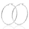 Roestvrij stalen (RVS) Stainless steel oorbellen creolen 50mm twist zilver