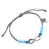 Infinty armbandje grijs aqua met droomboom bedel.